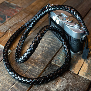 Barton1972 Leather Neck Strap Whip - Chrome