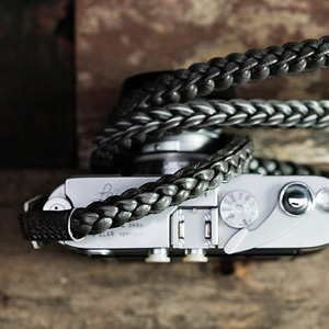 Barton1972 Leather Neck Strap Braided Style - Silver Shade